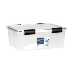 Iris Storage Box Clear and Black 30.6 Quart